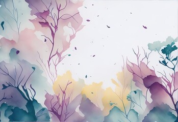 Get Lost in an Ethereal Watercolor Landscape with a Rough Texture. Generative AI.
