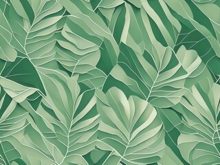 Embrace the Luxury of Tropical Leaves with a Vector Wallpaper Design. Generative AI.