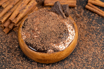 Fresh Yogurt with added chocolate for chocolate flavor