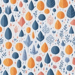 seamless pattern with flowers illustration wall art design