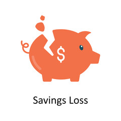 Savings Loss vector Flat Icon Design illustration. Finance Symbol on White background EPS 10 File