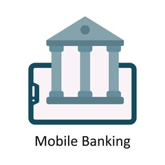 Mobile Banking vector Flat Icon Design illustration. Finance Symbol on White background EPS 10 File