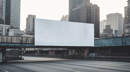 Fototapeta na wymiar Blank empty billboard in an urban environment. Generative AI