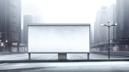 Fototapeta premium Blank empty billboard in an urban environment. Generative AI