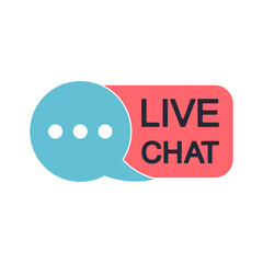 Live chat icon with speech bubble. Customer support, online consultations. The concept of live communication.