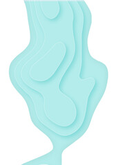 Abstract blue paper cut vector realistic relief.  Geometric design layout. Shades of blue. Background template for banners, flyers, and presentations.