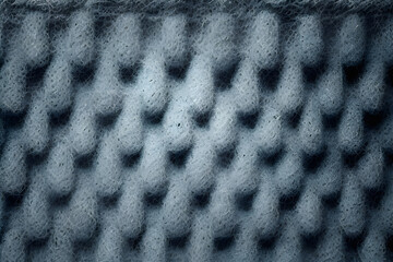 Closeup of a blue knitted fabric with a pattern. Toned.