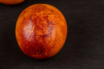 round whole red ripe group of oranges close-up
