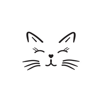 Cute cat logo isolated vector image