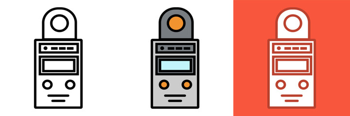 Light Meter Icon, The Light Meter Icon represents the use of light meters in photography to measure the amount of light in a scene and achieve the perfect exposure for your shot.
