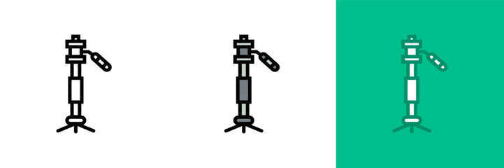Monopod Icon, this icon is commonly used in photography software and apps to indicate the use of a monopod in a photo.