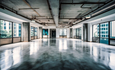 Obraz premium a spacious open office with white walls in the middle