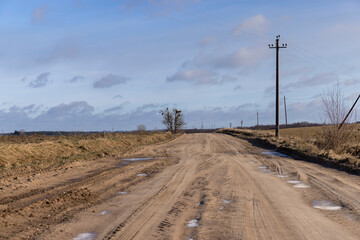 dangerous road for cars in the winter cold season