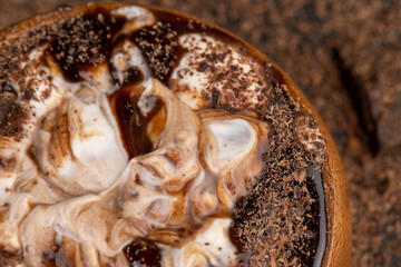 Fresh Yogurt with added chocolate for chocolate flavor