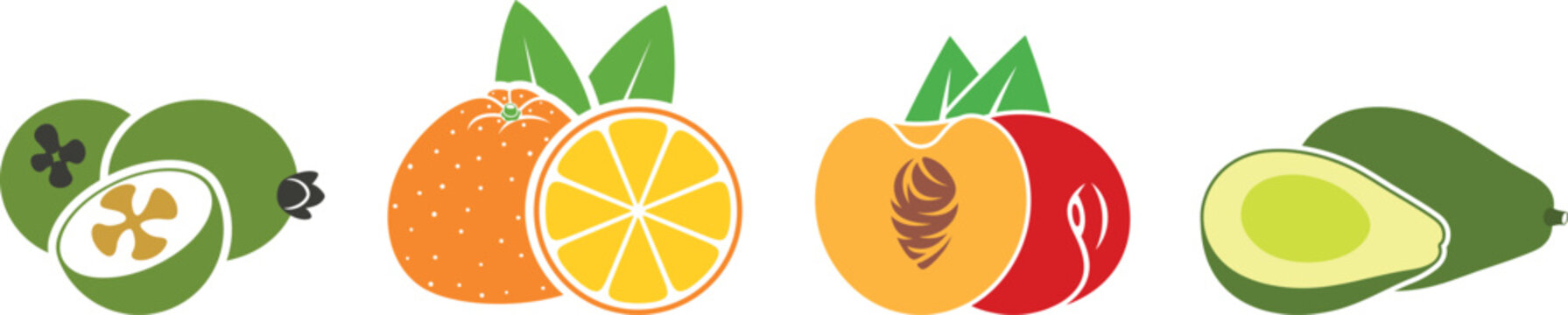 Fruit logo. Isolated fruit on white background