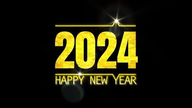 4K Happy New Year 2024 animation.