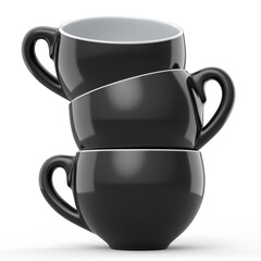 Set of ceramic coffee cup for cappuccino, americano, espresso, mocha, latte
