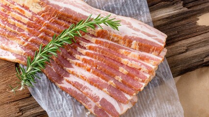 Sizzling Temptation: Top-View Close-up of Raw Steak on a Cast Iron Pan, Ready for Cooking