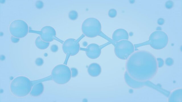 3D animation molecule structure. Molecular structure abstract background. Molecule or serum, Science or medical background.