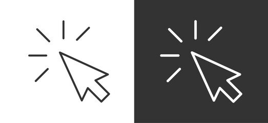 Click icon for design. Mouse pointer editable stroke vector stock illustration.