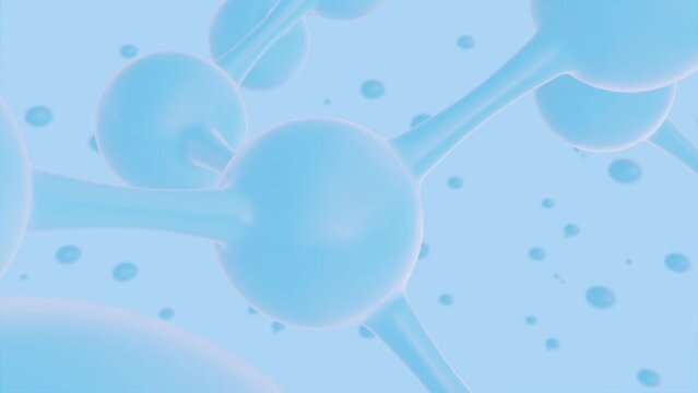 Macro 3D animation molecule structure. Molecular structure. Molecule or serum, Science or medical background.