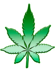 Leaf Cannabis Colorful Logo illustrations for your work. Creative image of marijuana leaf, symbol of high and enjoyment, illustration