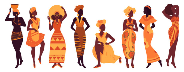 A group of African girls. Women's beauty. © Nataliia
