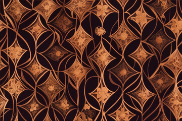 Artistic Design for wrapping paper, fabric, background. Art deco motif pattern with luxury climbing flowers. 