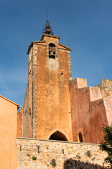 The bell tower in Roussillon, Vaucluse region, Provence, France