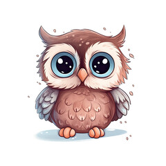 Cute owl - obrazy, fototapety, plakaty
