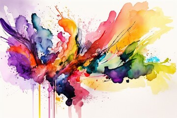 Colorful watercolor on paper