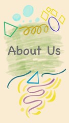 About Us Painting Scribble Doodle Elements Text Vertical