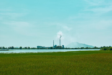 power plant in the field