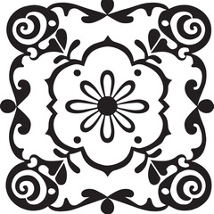 Flower clipart vector design black and white