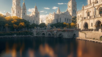 Biblical city with characteristics of the Bible. Generative AI