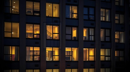 Fototapeta na wymiar city night buildings windows blurred light urban .generated ai