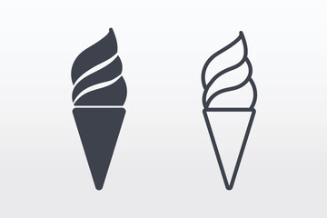 Ice cream icon. Stock vector illustration. 