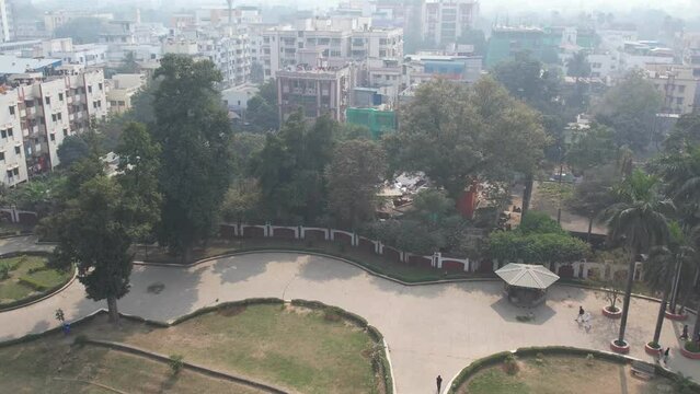 Drone Shot of Patna CIty and Gol Ghar