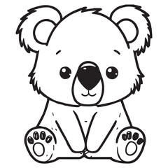Cute Bear for coloring book or coloring page for kids vector clipart