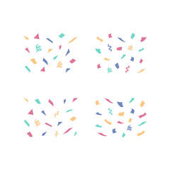 Fototapeta na wymiar Colorfull Confetti Party set. Design for holiday designs, party, birthday, invitation.
