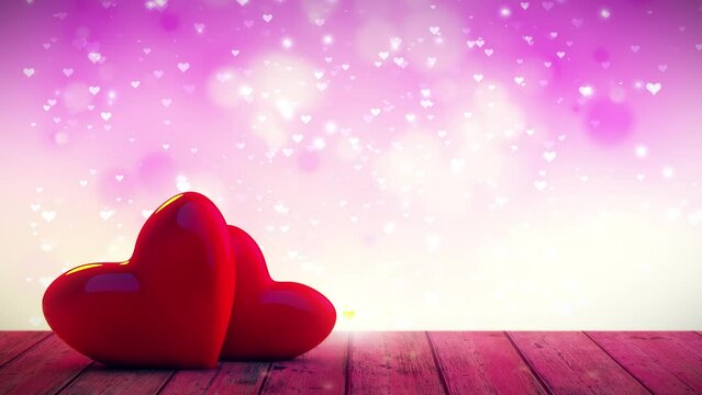 3d animation of heart background valentines day concept
