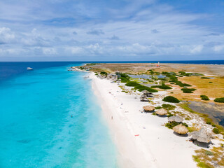 Klein Curacao Island with Tropical beach at the Caribbean island of Curacao Caribbean. 