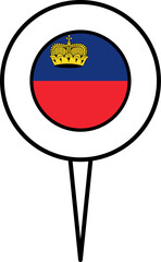Liechtenstein flag pin location icon.