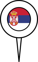 Serbia flag pin location icon.