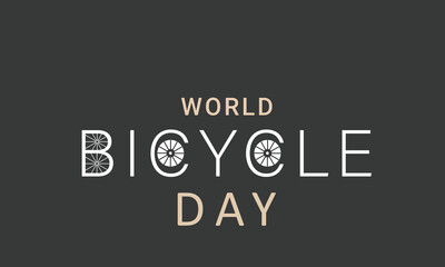 World Bicycle Day. background, banner, card, poster, template. Vector illustration.