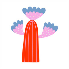 Cactus vector illustration in scandinavian style.