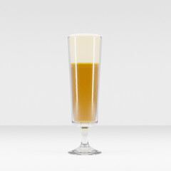 Glass of beer on white background. 3d render