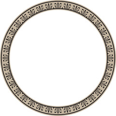 .Vector gold and black round Chinese ornament. Frame, border, circle, ring of Asian peoples of the East.