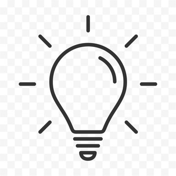 recommend clip art: Light bulb symbol for design. Editable stroke on transparent background vector stock illustration.