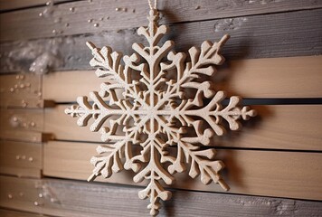 decorative snowflakes decorate the wall in christmas decor, generative ai